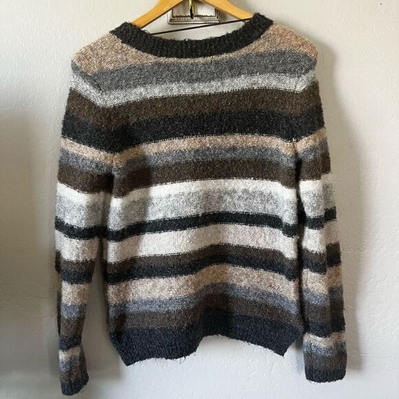 Sonoma sweaters | boucle striped sweater in coastal neutrals fuzzy cozy petite m - Picture 5 of 13